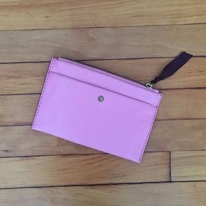 J. Crew Pink Zip Pouch with Snap